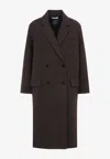 Co Oversized Double-breasted Long At In Brown