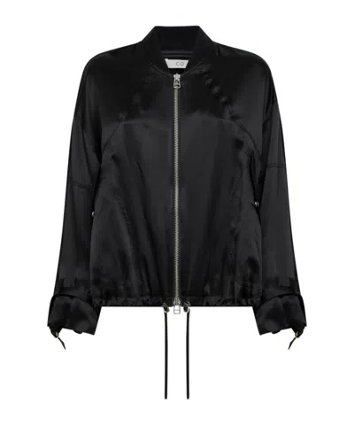 Co Oversized Drawstring Bomber Jacket In Black