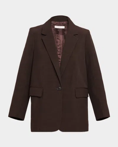Co Oversized Single-breasted Blazer Jacket In Brown