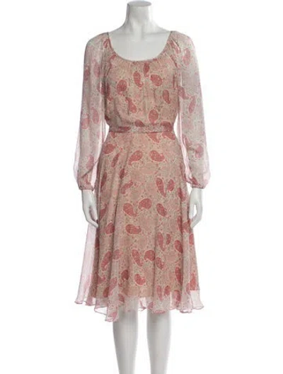 Pre-owned Co Paisley Print Knee-length Dress In Pink