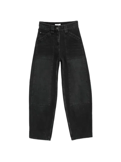 Co Panelled High-waisted Jeans In Black