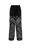 Co Sheer-panelled Wide-leg Trousers In Black