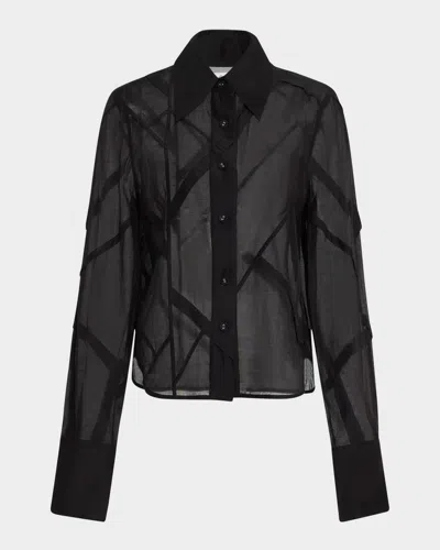 Co Parachute-cuts Button-down Shirt In Black