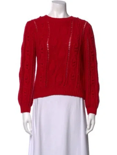 Pre-owned Co Patterned Crew Neck Sweater In Red