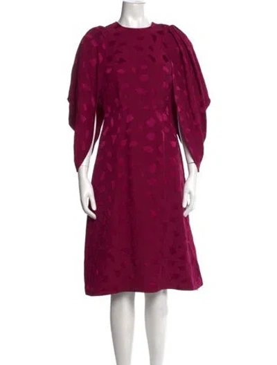 Pre-owned Co Patterned Knee-length Dress In Purple
