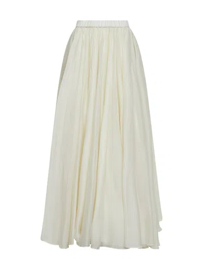 Co Pearl Tton And Silk Voile Double-layer Crinoline Skirt In White