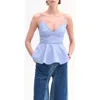 Co Peplum Camisole In Blue