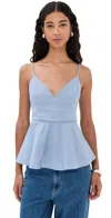 Co Peplum Camisole Blue Multi In Blue