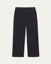 Co Pinstripe Straight Leg Wool Pants In Navy Stripe