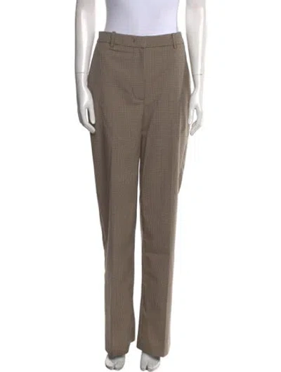 Pre-owned Co Plaid Print Straight Leg Pants W/ Tags In Neutral