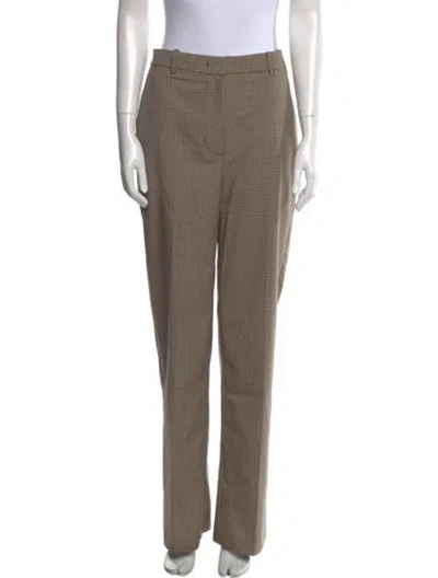 Pre-owned Co Plaid Print Straight Leg Pants W/ Tags In Neutral