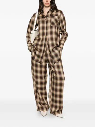 Co Plaid-print Oversized Shirt In Purple