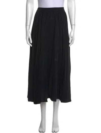 Pre-owned Co Pleated Accents Long Skirt In Black