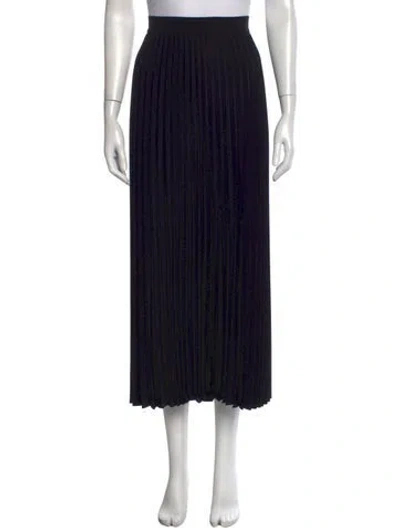 Pre-owned Co Pleated Accents Long Skirt In Black