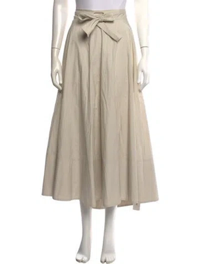 Pre-owned Co Pleated Accents Long Skirt In Neutral