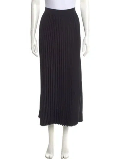 Pre-owned Co Pleated Accents Midi Length Skirt In Black