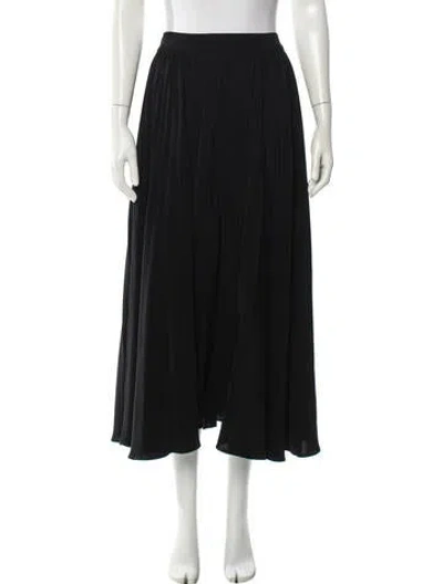 Pre-owned Co Pleated Accents Midi Length Skirt In Black