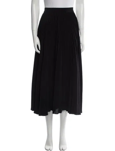 Pre-owned Co Pleated Accents Midi Length Skirt In Black