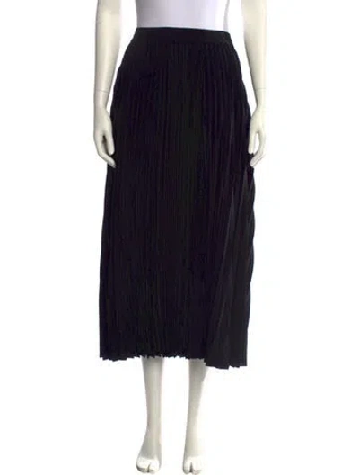 Pre-owned Co Pleated Accents Midi Length Skirt In Black