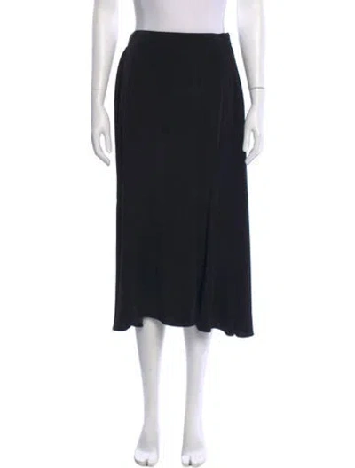 Pre-owned Co Pleated Accents Midi Length Skirt In Black