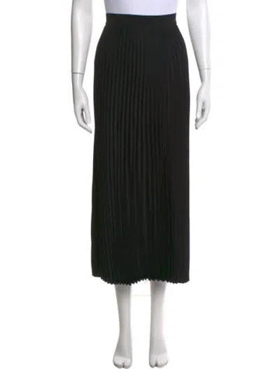 Pre-owned Co Pleated Accents Midi Length Skirt In Black