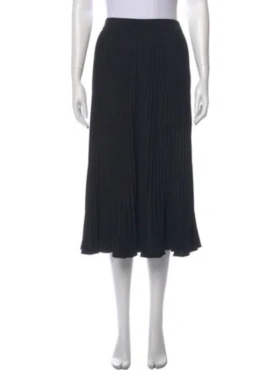 Pre-owned Co Pleated Accents Midi Length Skirt In Black