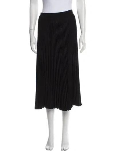 Pre-owned Co Pleated Accents Midi Length Skirt In Black