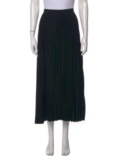 Pre-owned Co Pleated Accents Midi Length Skirt In Black