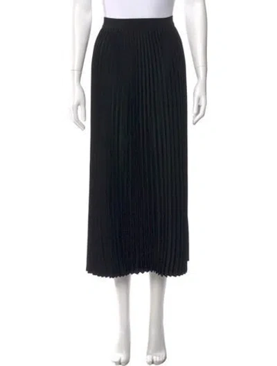 Pre-owned Co Pleated Accents Midi Length Skirt In Black