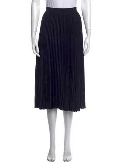 Pre-owned Co Pleated Accents Midi Length Skirt In Black