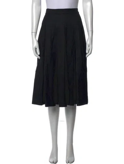 Pre-owned Co Pleated Accents Midi Length Skirt In Black