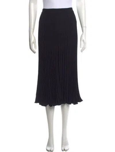 Pre-owned Co Pleated Accents Midi Length Skirt In Black
