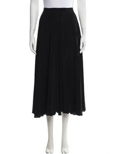 Pre-owned Co Pleated Accents Midi Length Skirt In Black