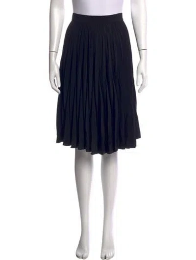 Pre-owned Co Pleated Accents Midi Length Skirt In Black