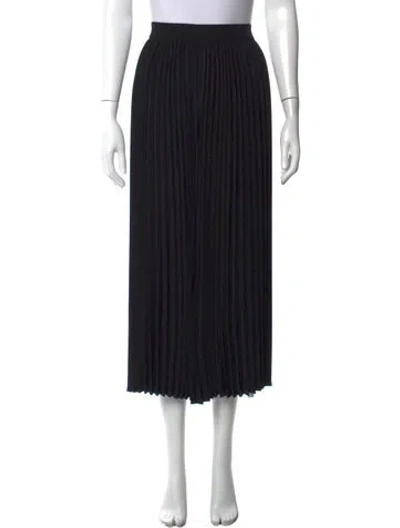 Pre-owned Co Pleated Accents Midi Length Skirt In Black