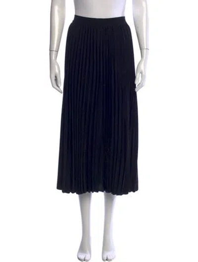 Pre-owned Co Pleated Accents Midi Length Skirt In Black