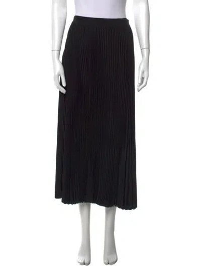 Pre-owned Co Pleated Accents Midi Length Skirt In Black