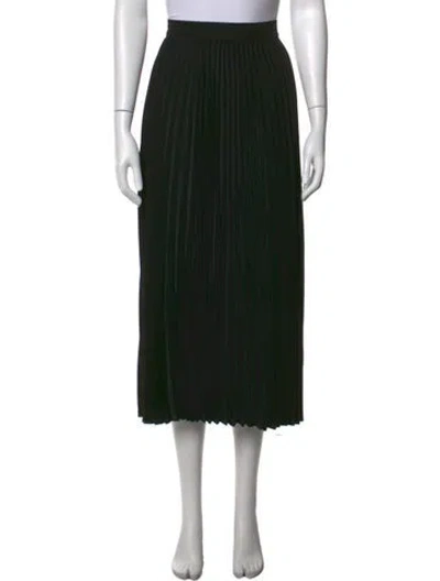 Pre-owned Co Pleated Accents Midi Length Skirt In Black