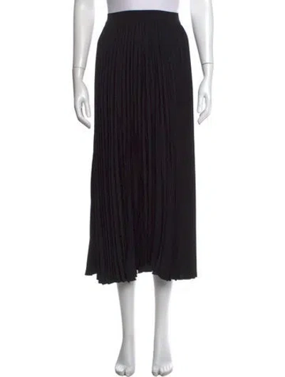Pre-owned Co Pleated Accents Midi Length Skirt In Black