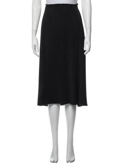 Pre-owned Co Pleated Accents Midi Length Skirt In Black