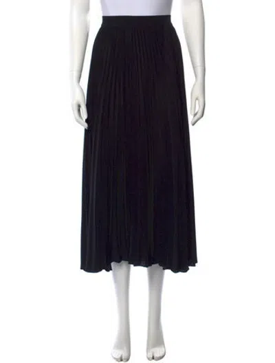 Pre-owned Co Pleated Accents Midi Length Skirt In Black