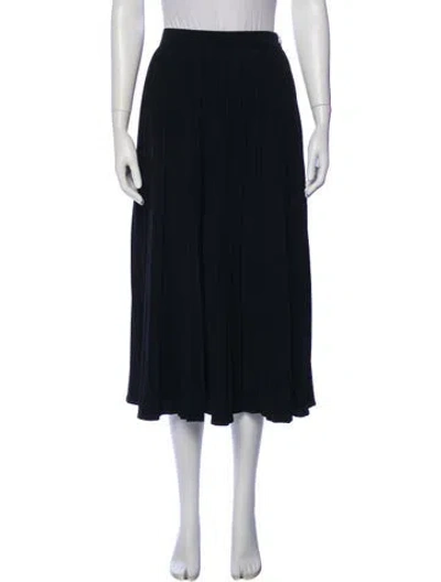 Pre-owned Co Pleated Accents Midi Length Skirt In Green