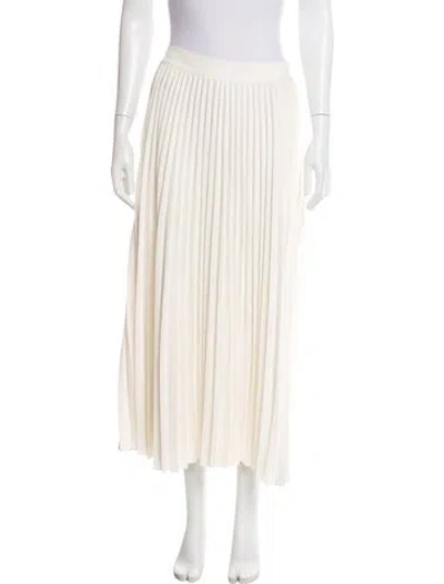 Pre-owned Co Pleated Accents Midi Length Skirt In Neutral