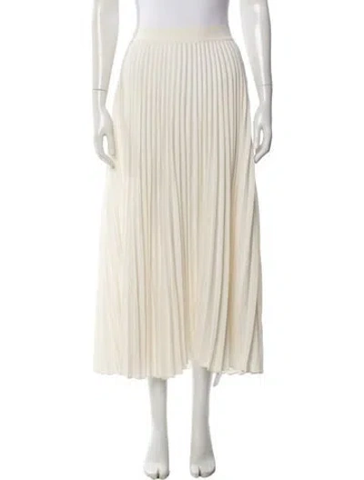 Pre-owned Co Pleated Accents Midi Length Skirt In Neutral