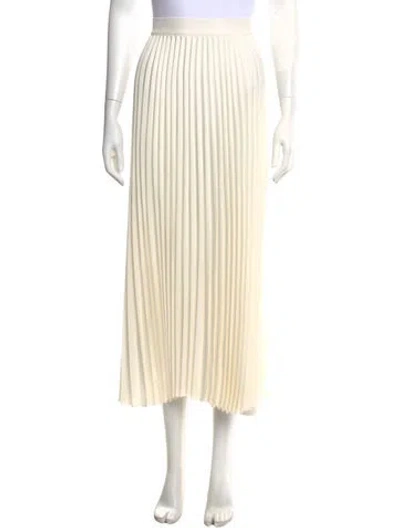 Pre-owned Co Pleated Accents Midi Length Skirt In Neutral