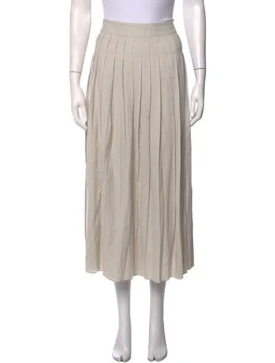 Pre-owned Co Pleated Accents Midi Length Skirt In Neutrals