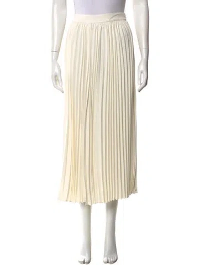 Pre-owned Co Pleated Accents Midi Length Skirt W/ Tags In Neutral