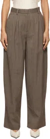 Co Brown Pleated Barrel Trousers In Brown