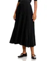 Co Essentials Elastic-waist Pleated Skirt In Black