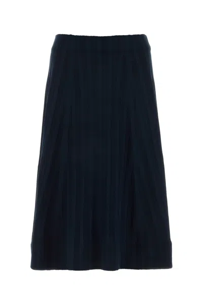 Co Pleated Midi Skirt In Blue